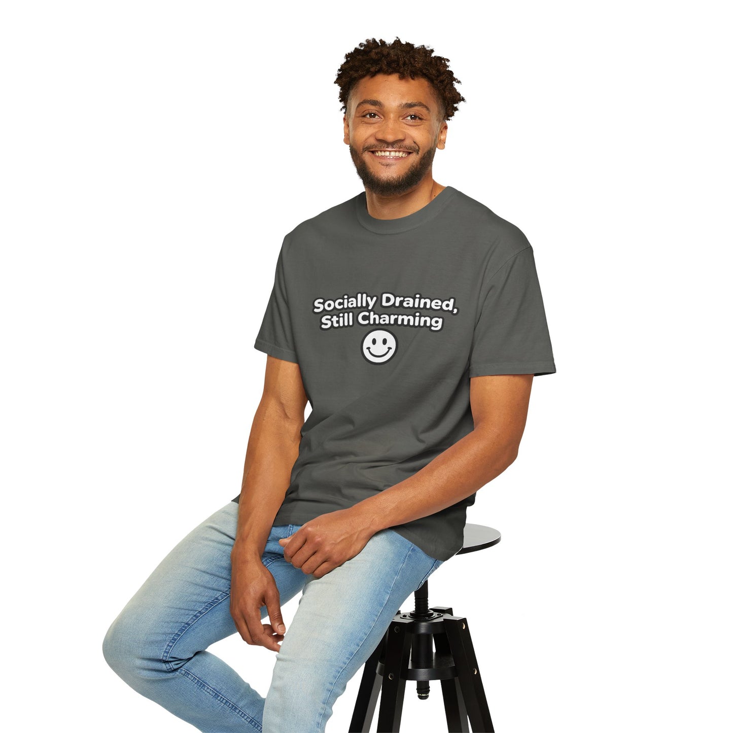 T-Shirt -Socially Drained, Still Charming