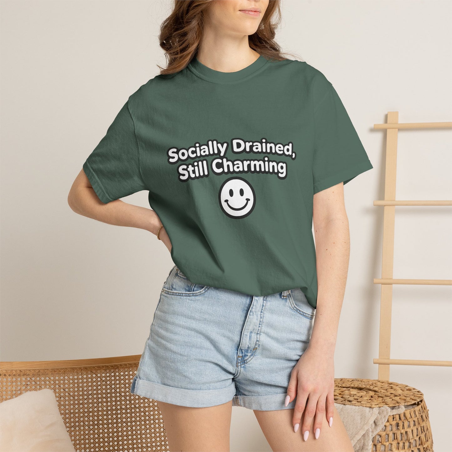 T-Shirt -Socially Drained, Still Charming