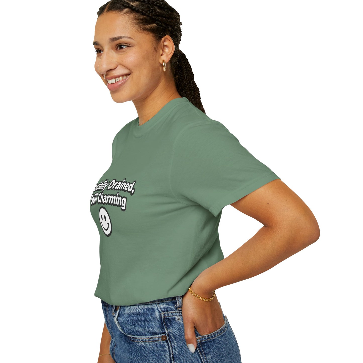T-Shirt -Socially Drained, Still Charming
