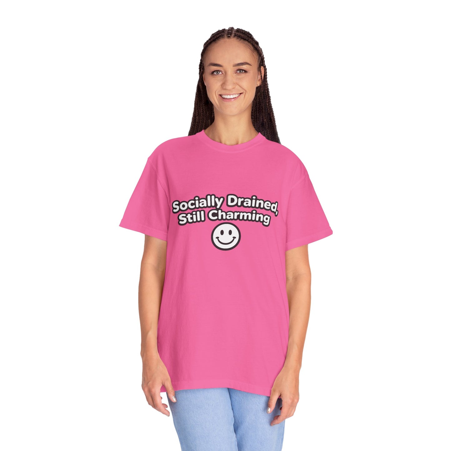 T-Shirt -Socially Drained, Still Charming
