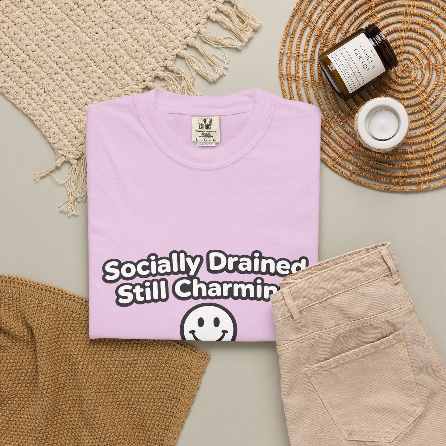 T-Shirt -Socially Drained, Still Charming
