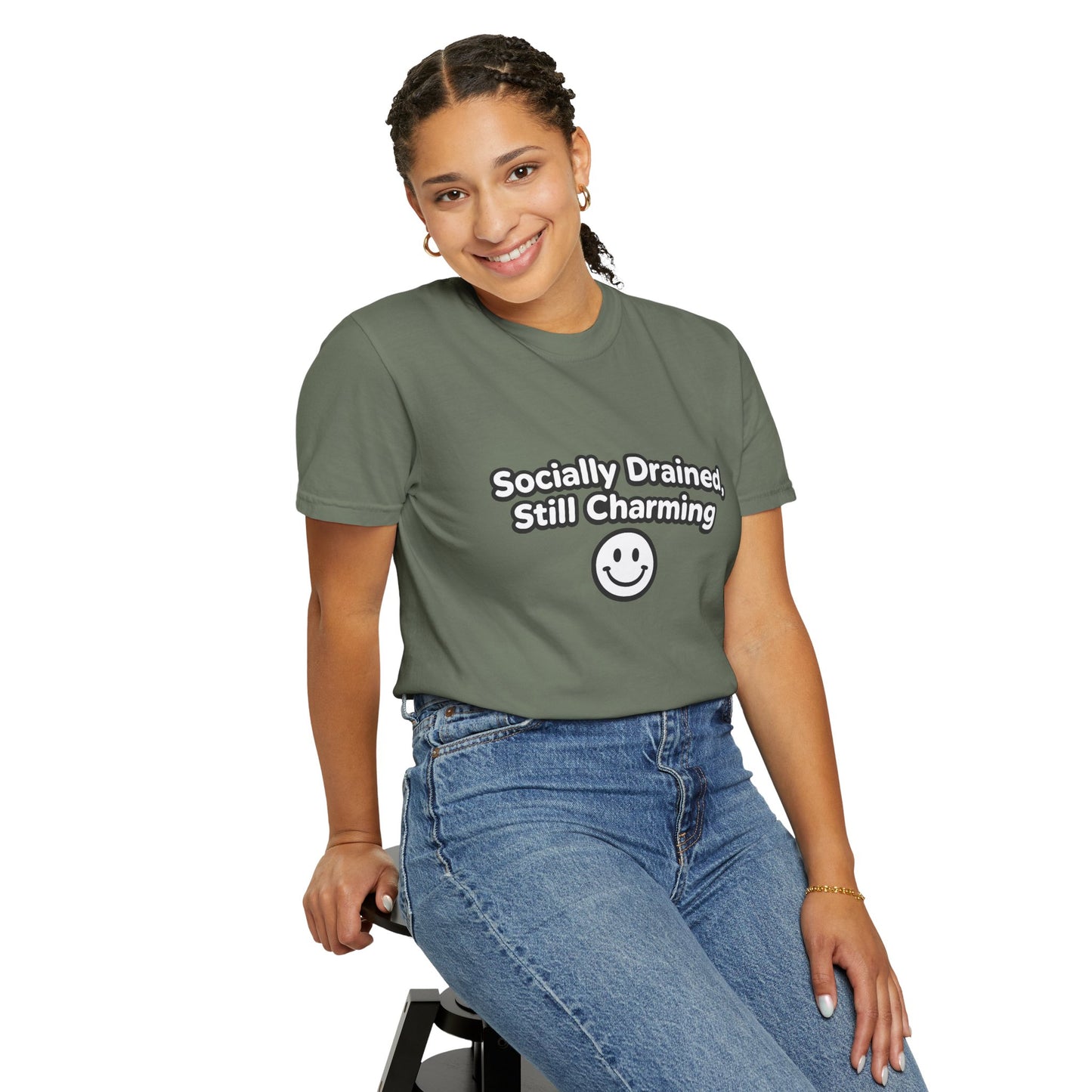 T-Shirt -Socially Drained, Still Charming