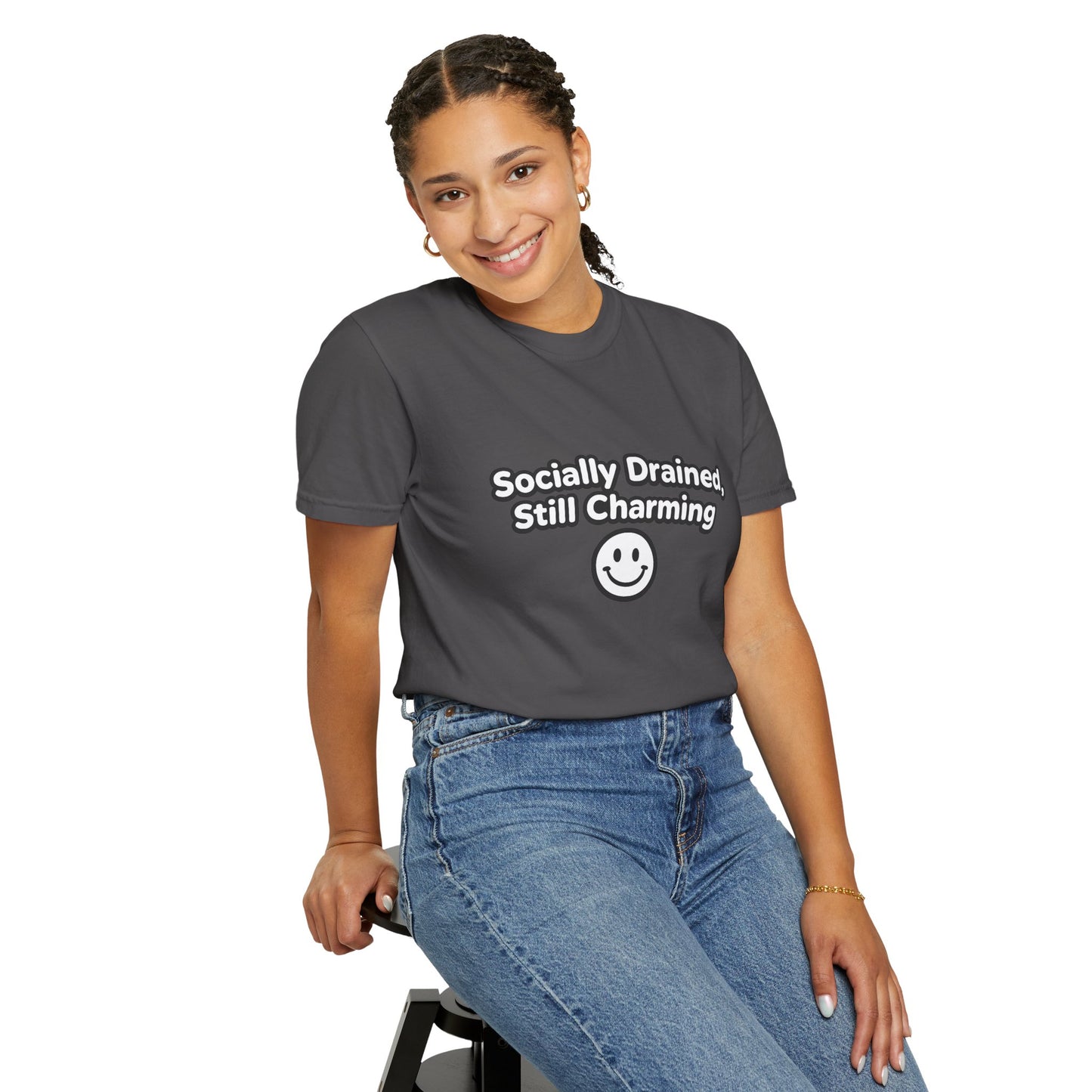 T-Shirt -Socially Drained, Still Charming