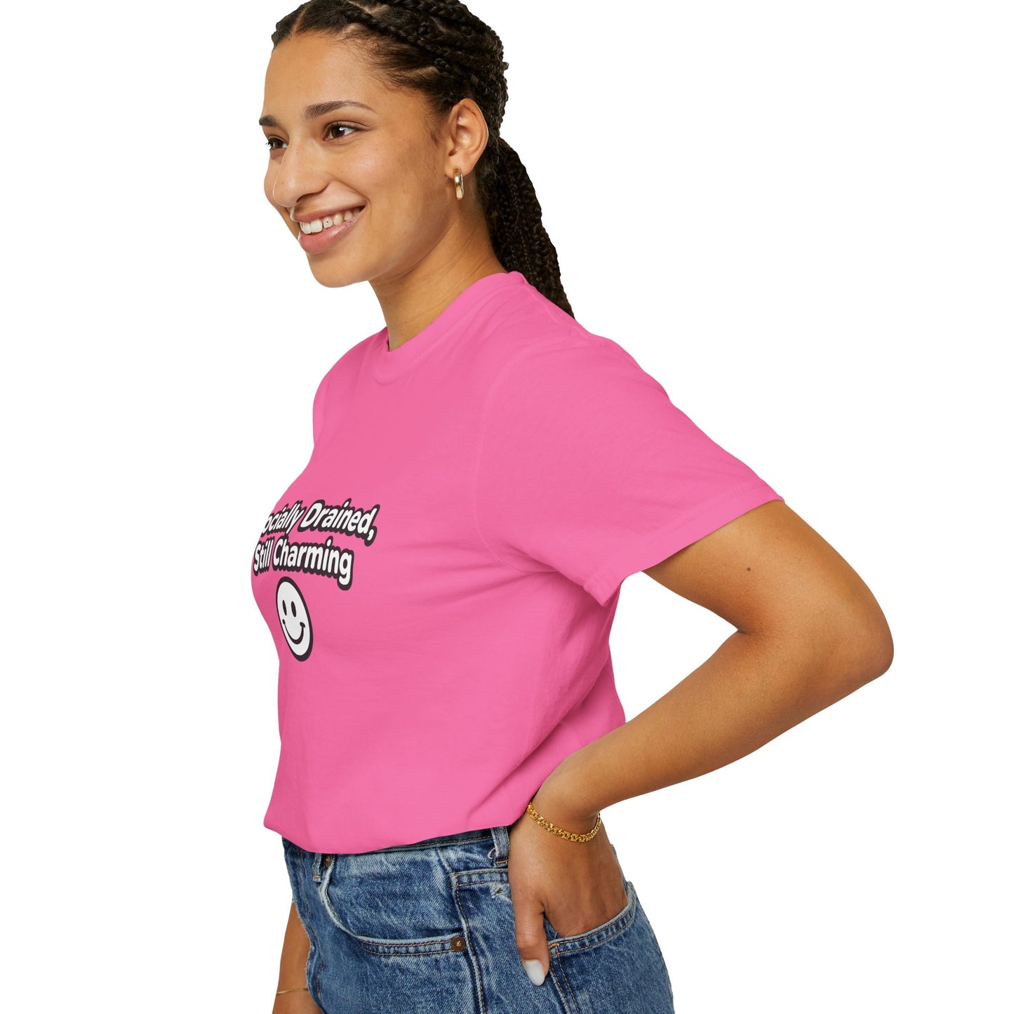 T-Shirt -Socially Drained, Still Charming