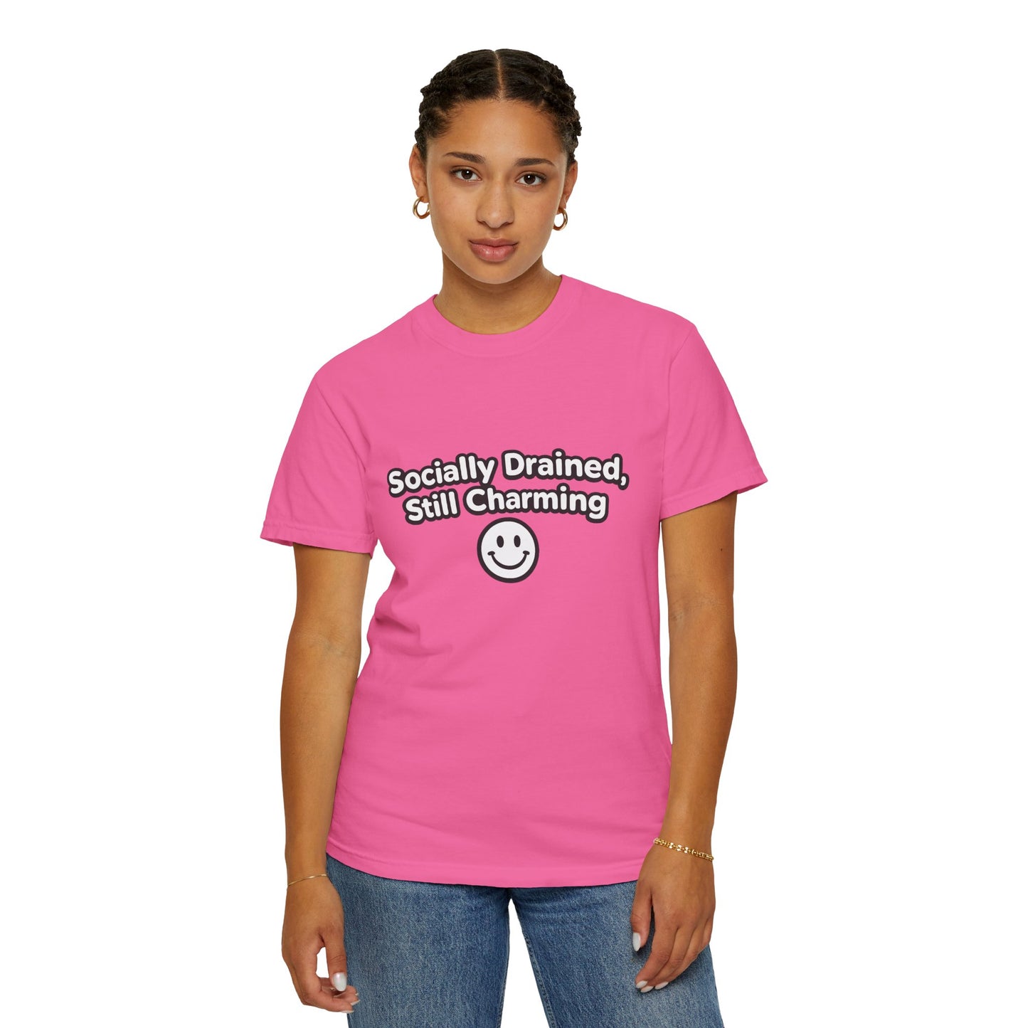 T-Shirt -Socially Drained, Still Charming