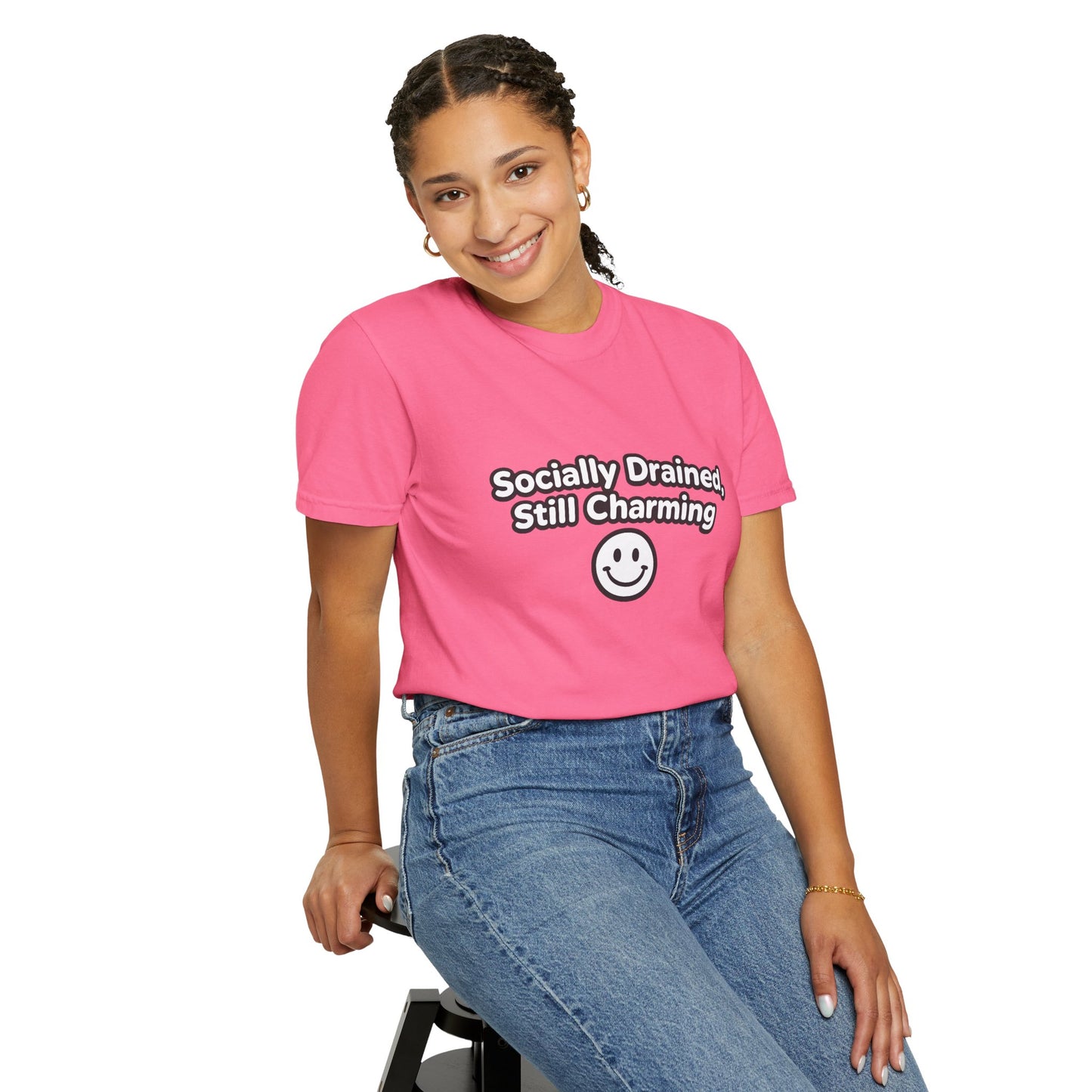 T-Shirt -Socially Drained, Still Charming