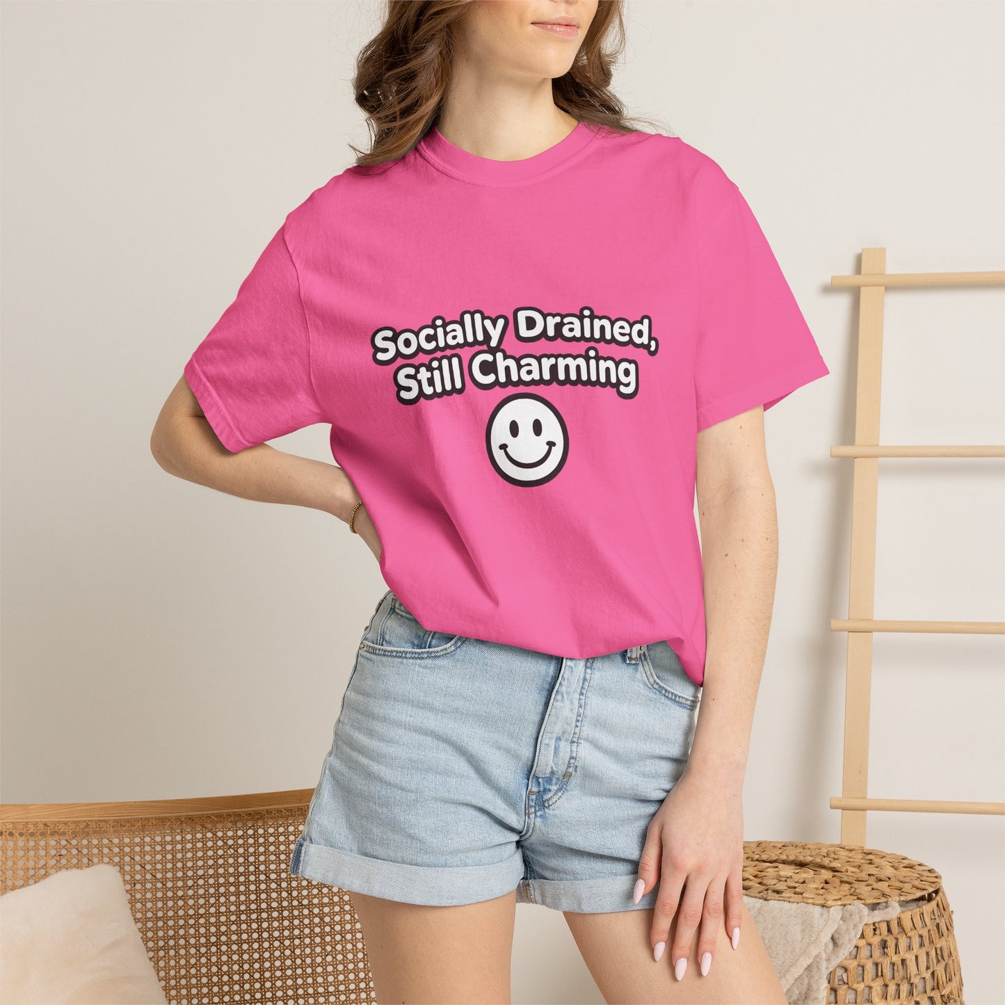 T-Shirt -Socially Drained, Still Charming