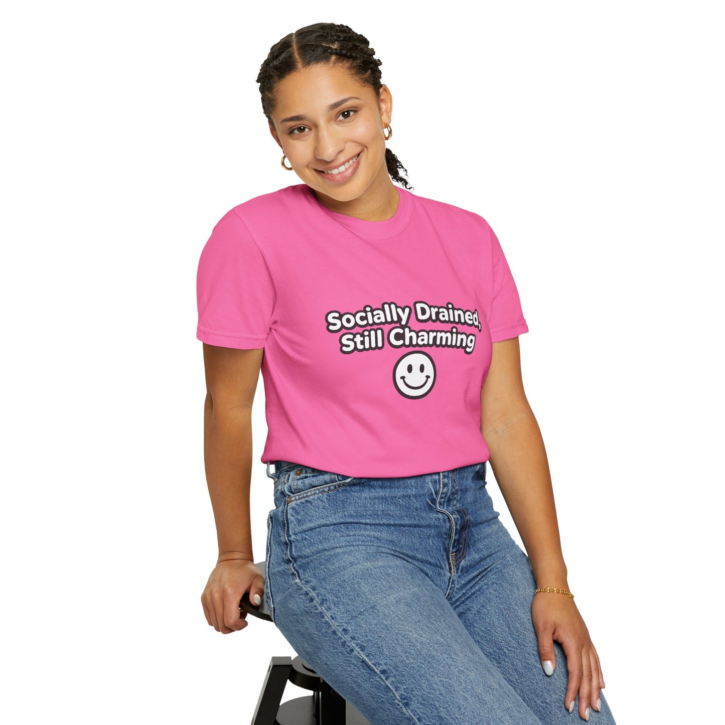 T-Shirt -Socially Drained, Still Charming