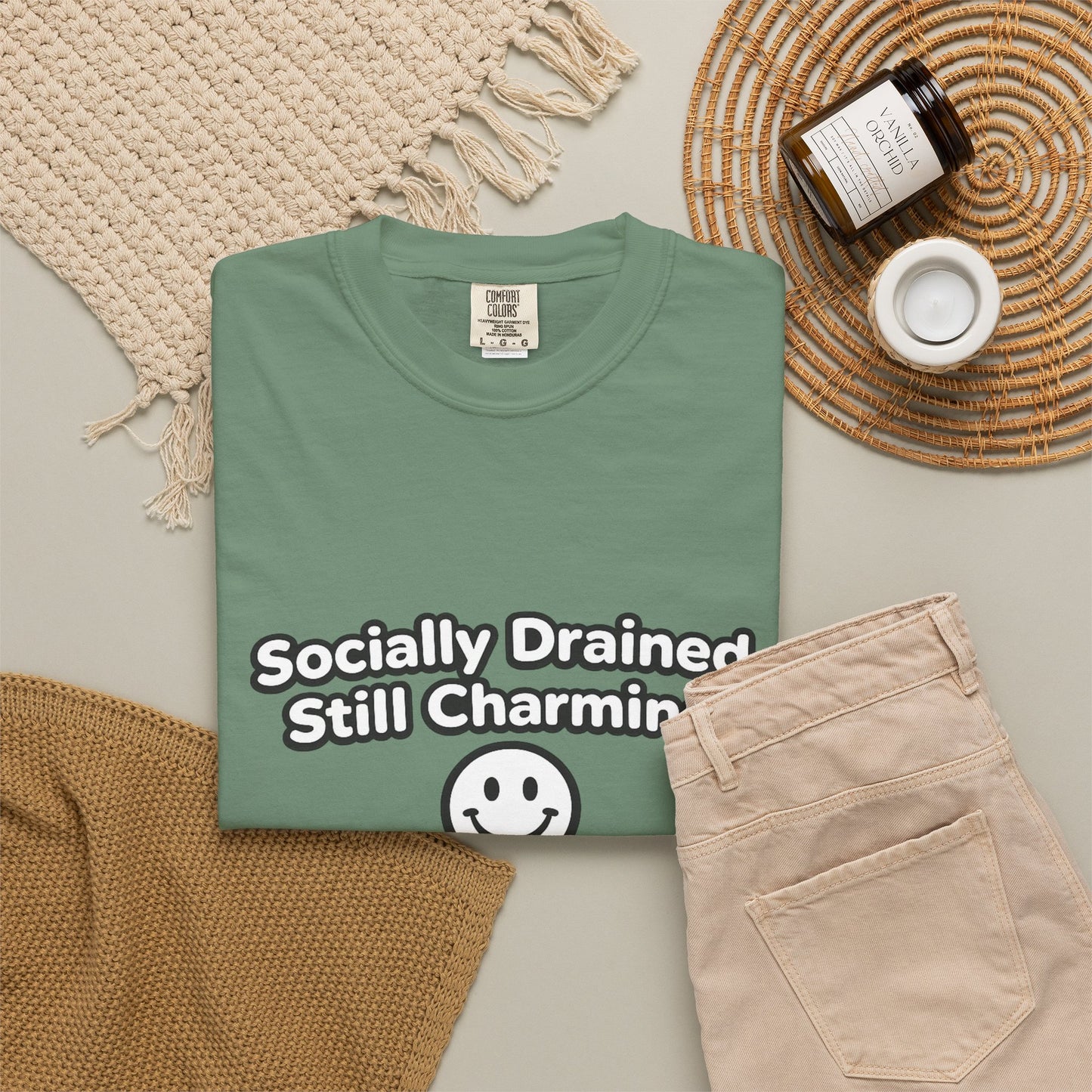 T-Shirt -Socially Drained, Still Charming
