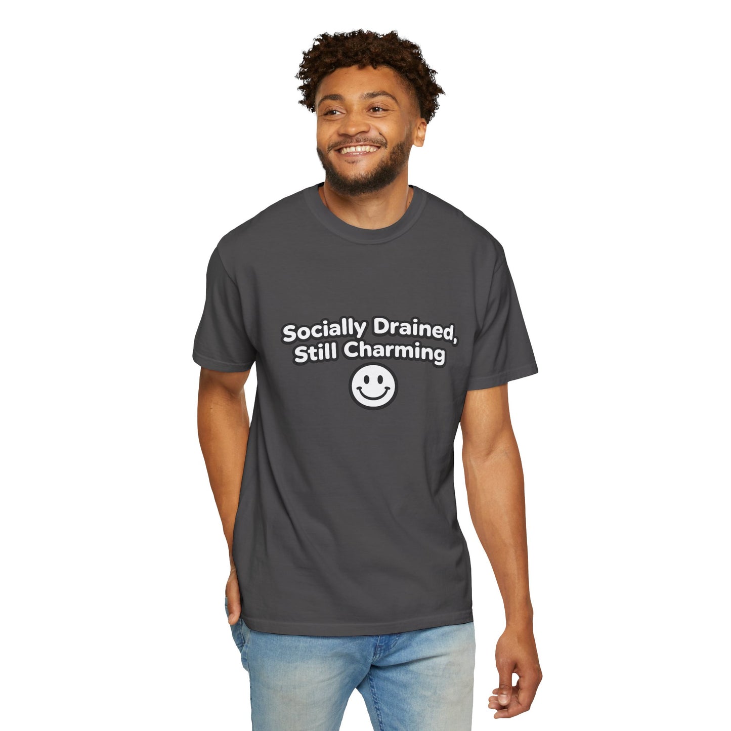 T-Shirt -Socially Drained, Still Charming