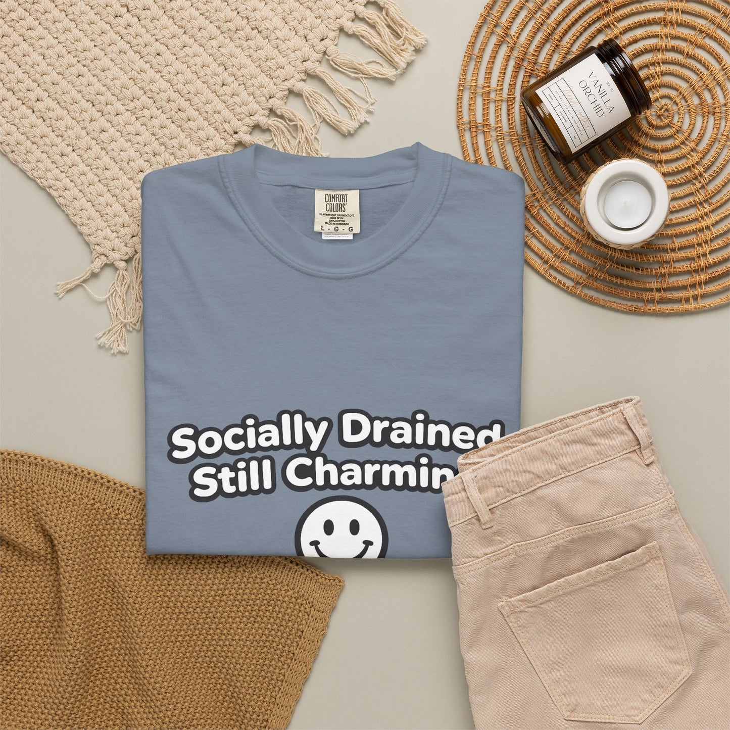 T-Shirt -Socially Drained, Still Charming
