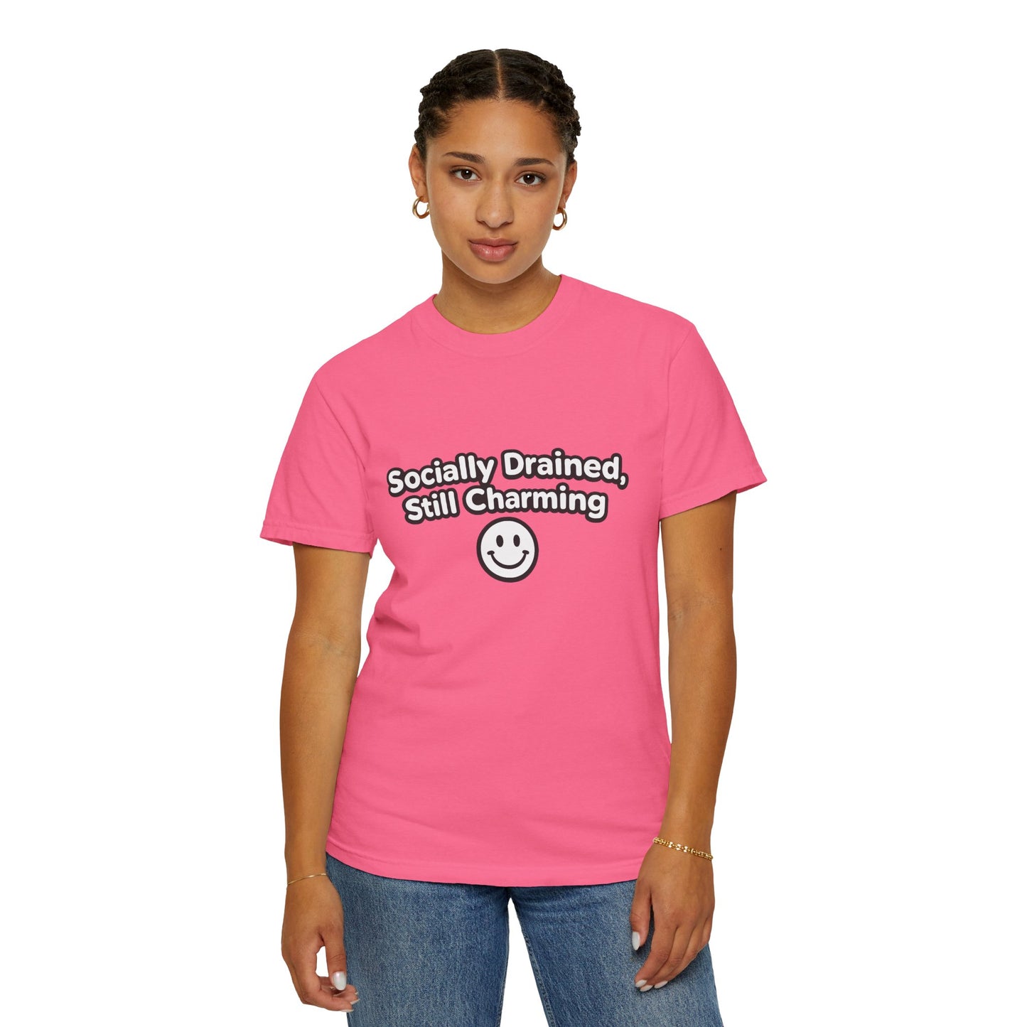 T-Shirt -Socially Drained, Still Charming