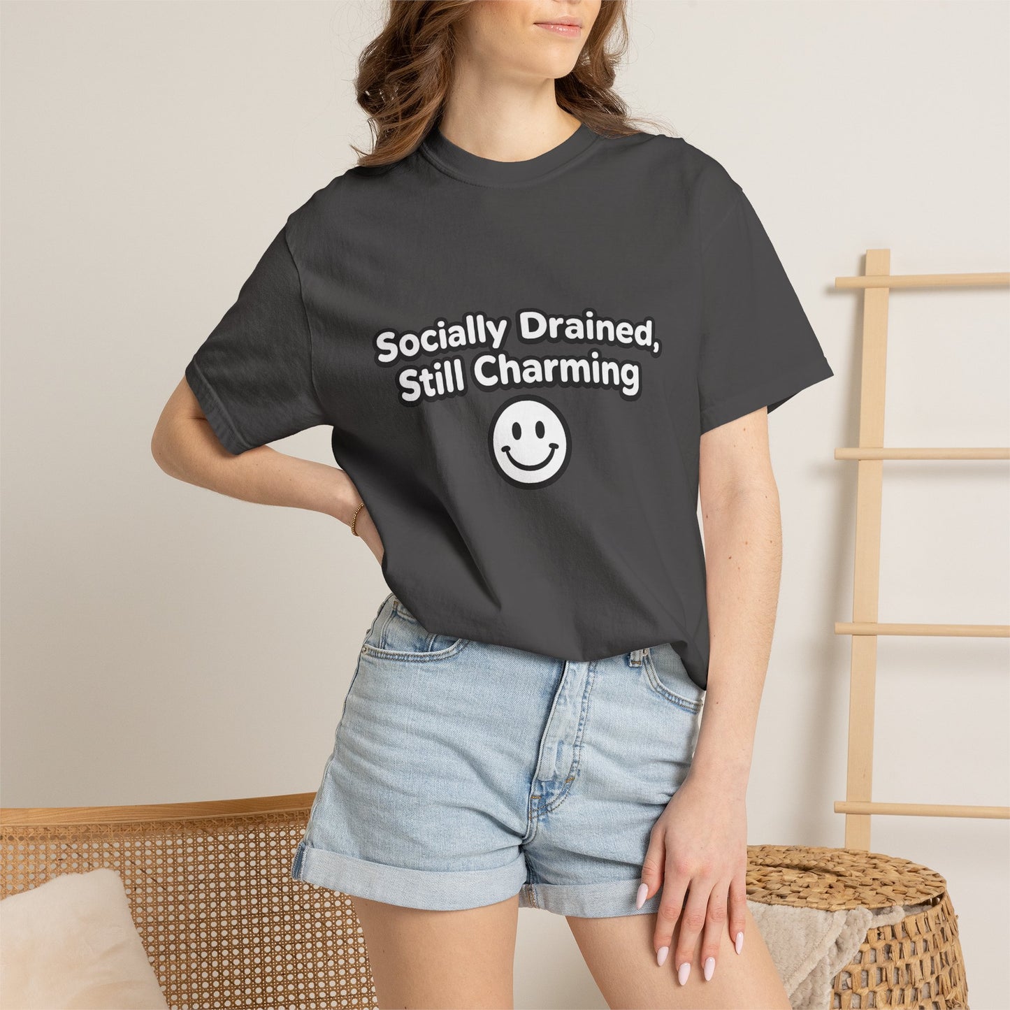T-Shirt -Socially Drained, Still Charming