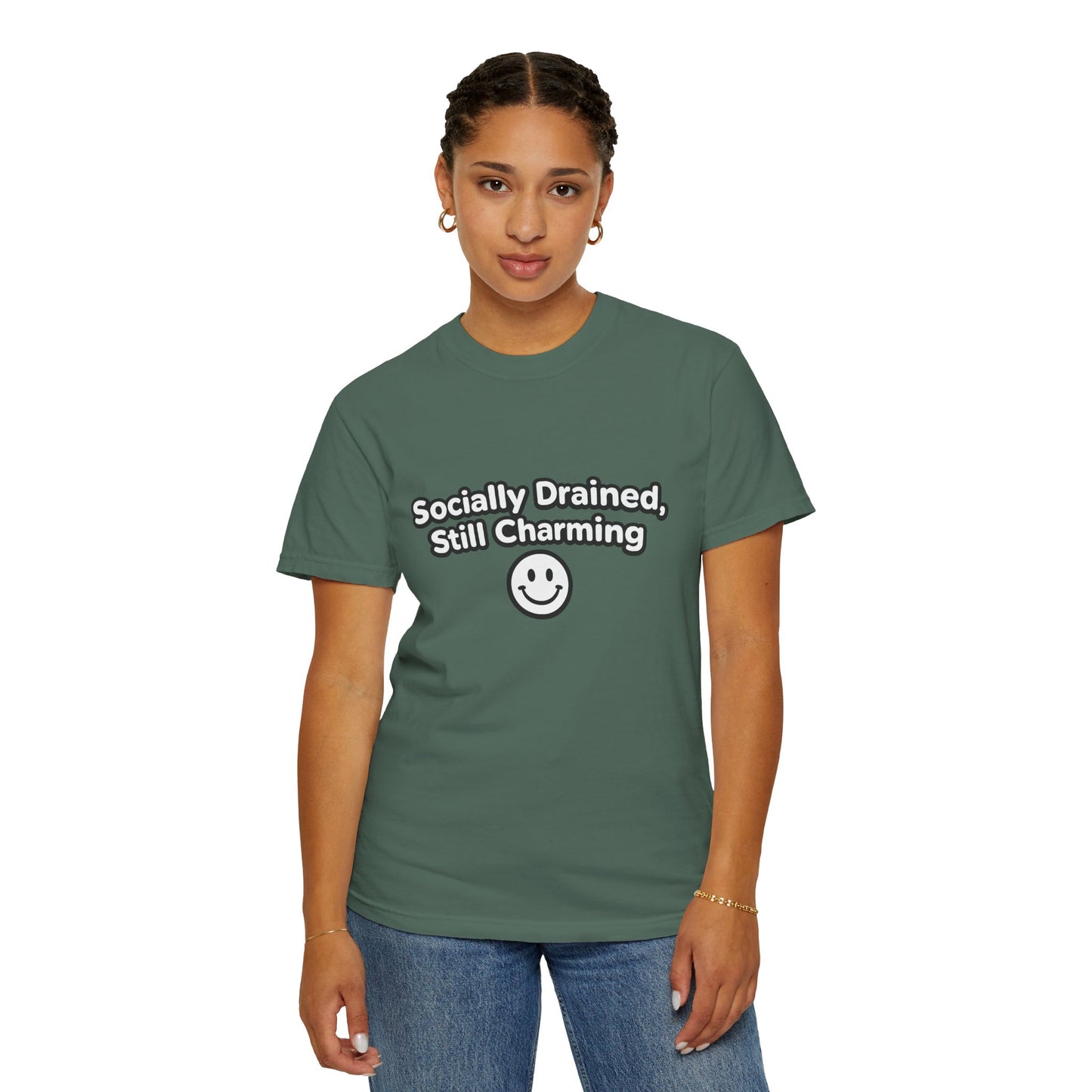 T-Shirt -Socially Drained, Still Charming