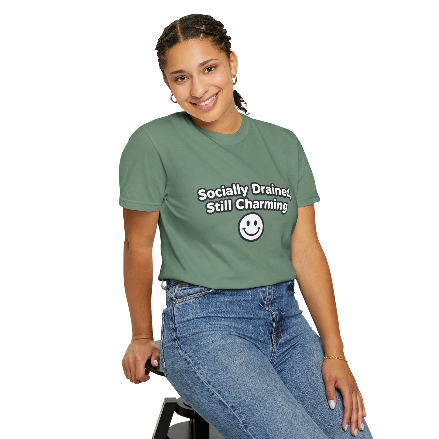 T-Shirt -Socially Drained, Still Charming