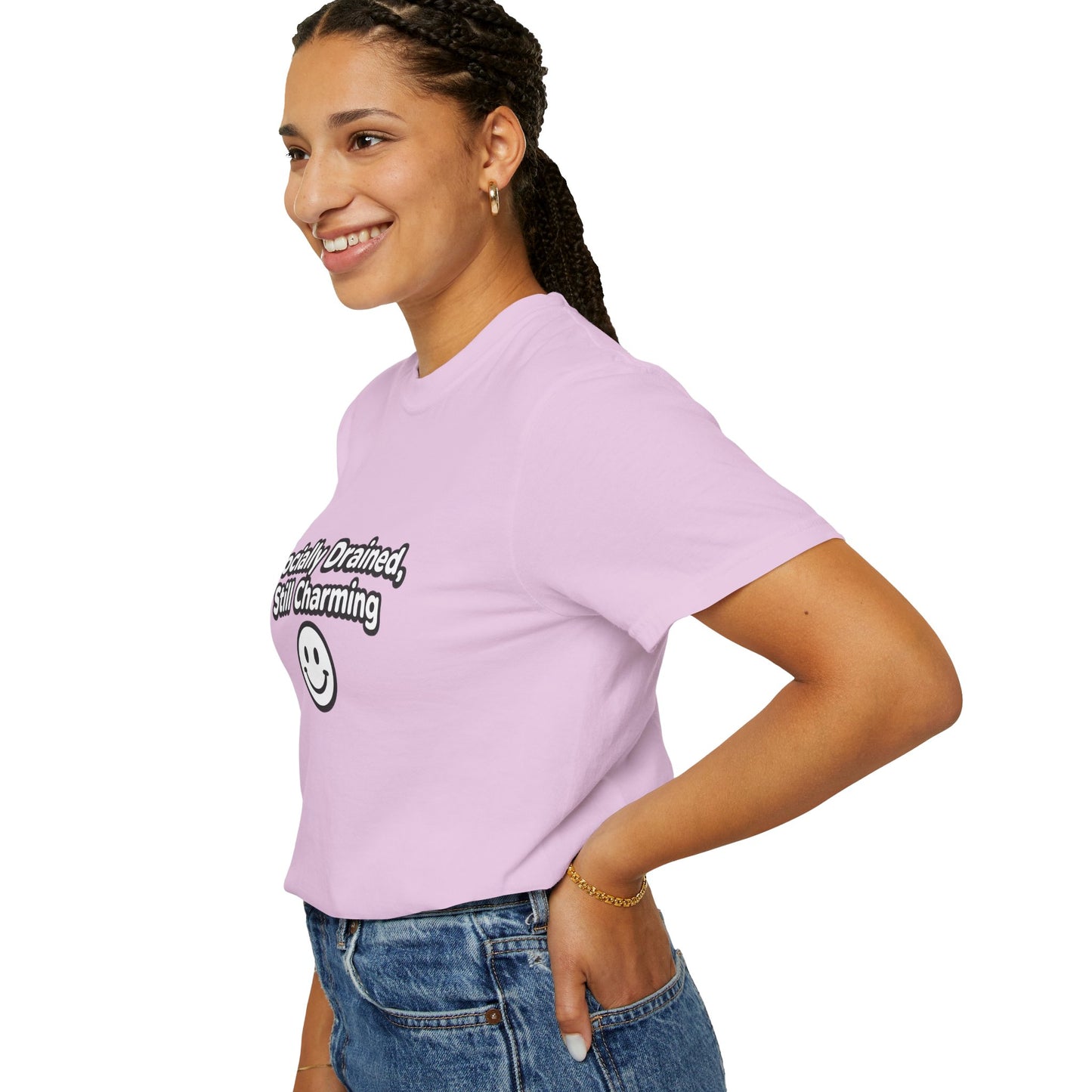 T-Shirt -Socially Drained, Still Charming