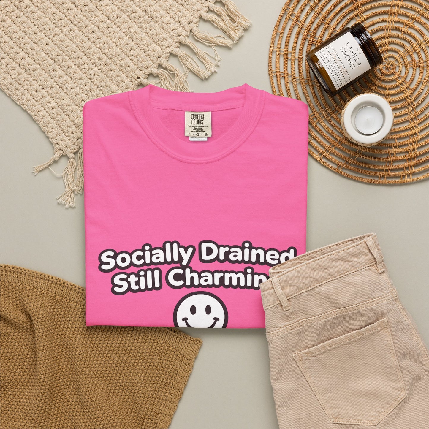 T-Shirt -Socially Drained, Still Charming