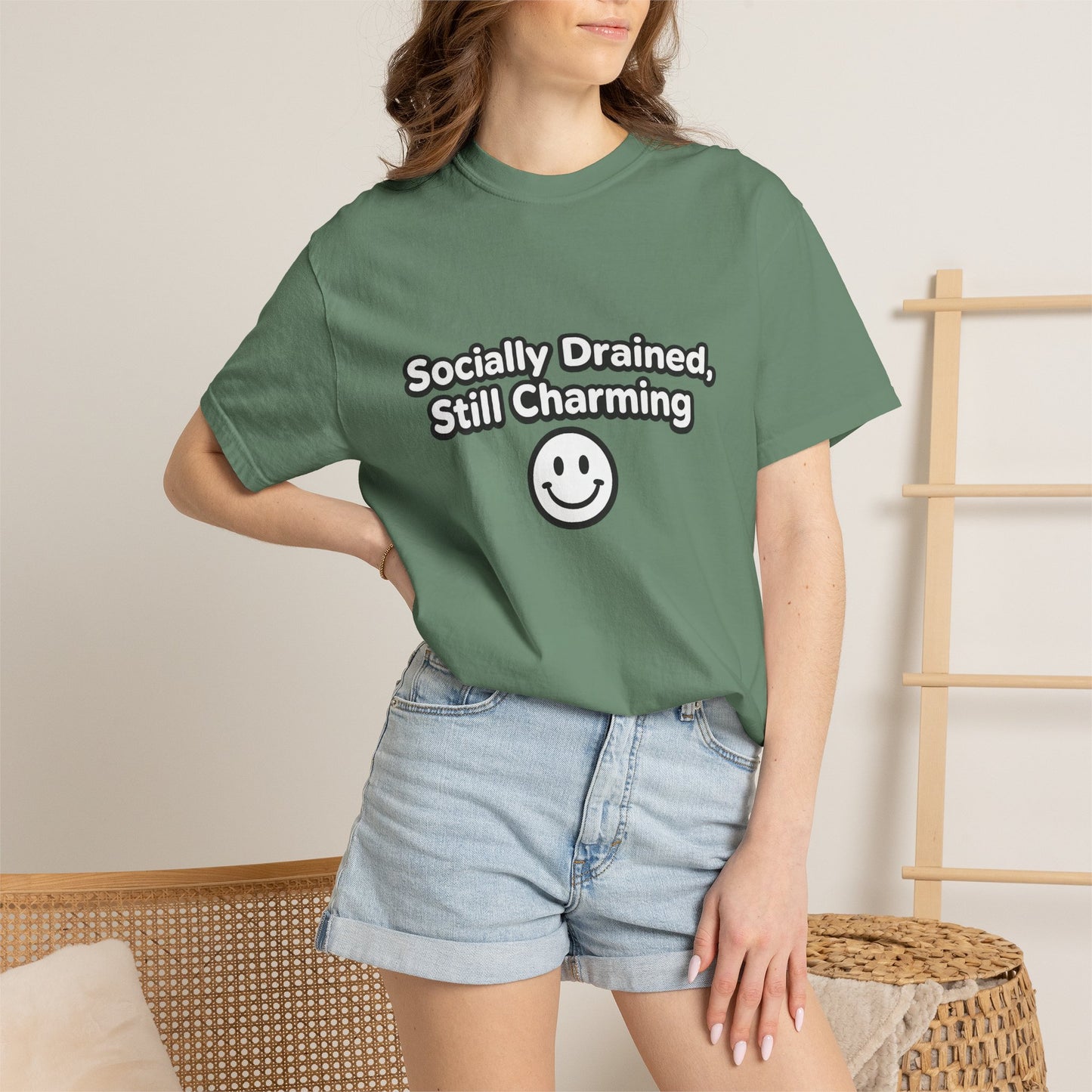 T-Shirt -Socially Drained, Still Charming