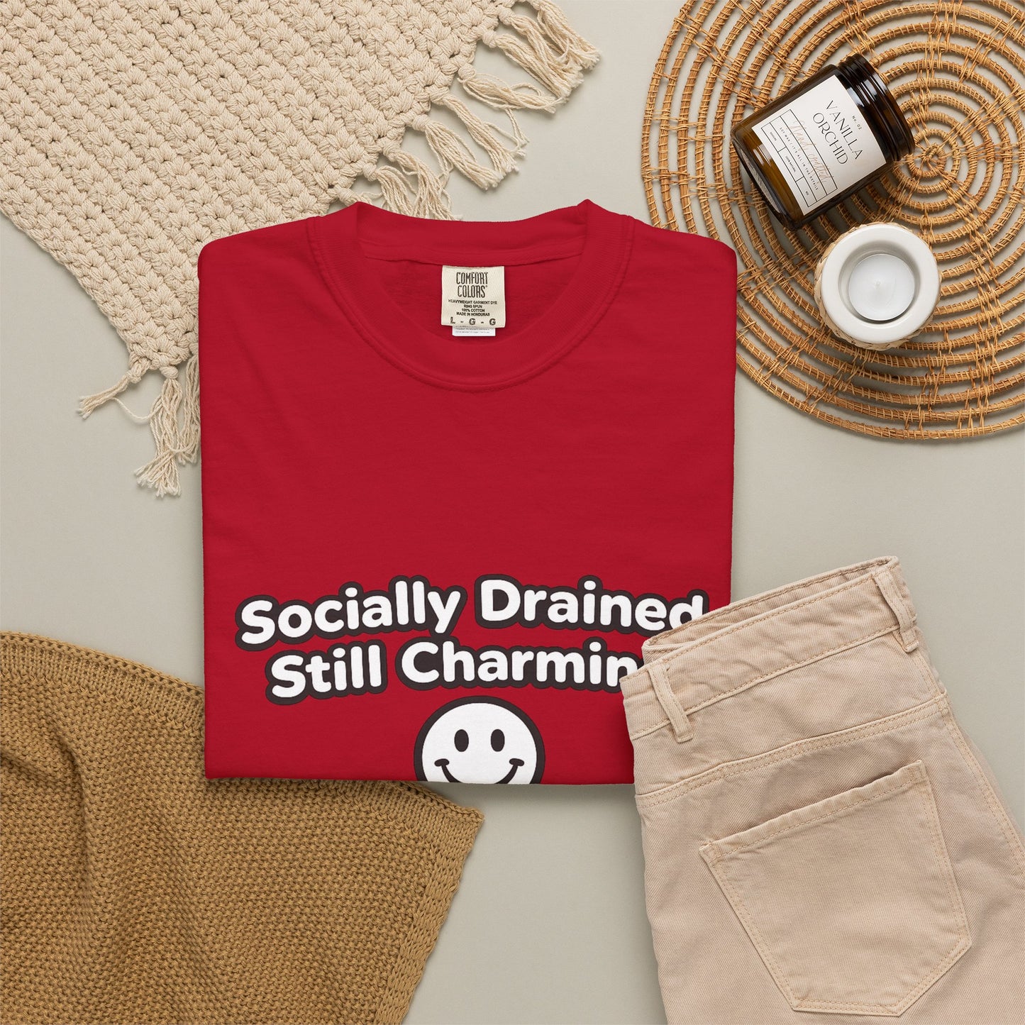 T-Shirt -Socially Drained, Still Charming