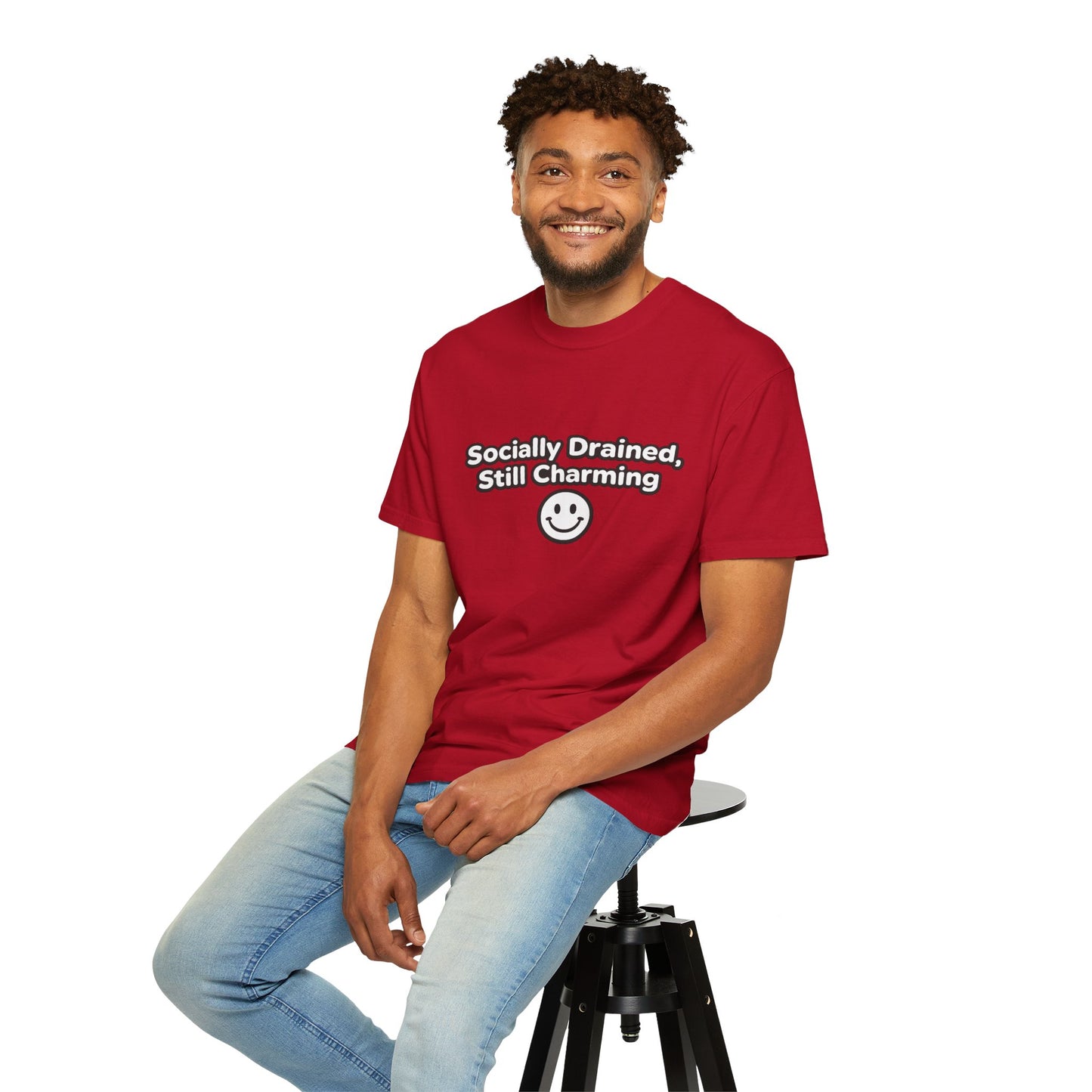 T-Shirt -Socially Drained, Still Charming