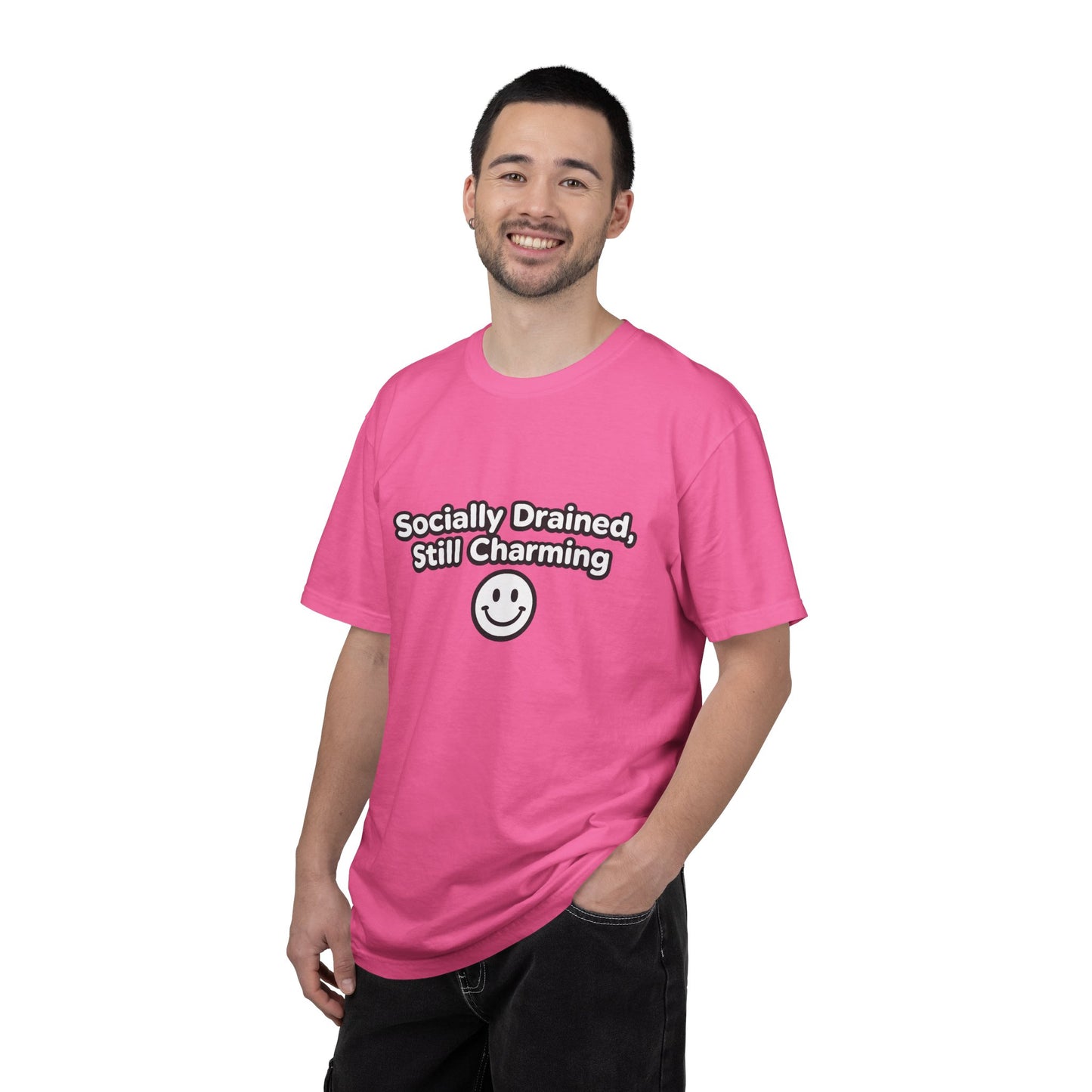 T-Shirt -Socially Drained, Still Charming