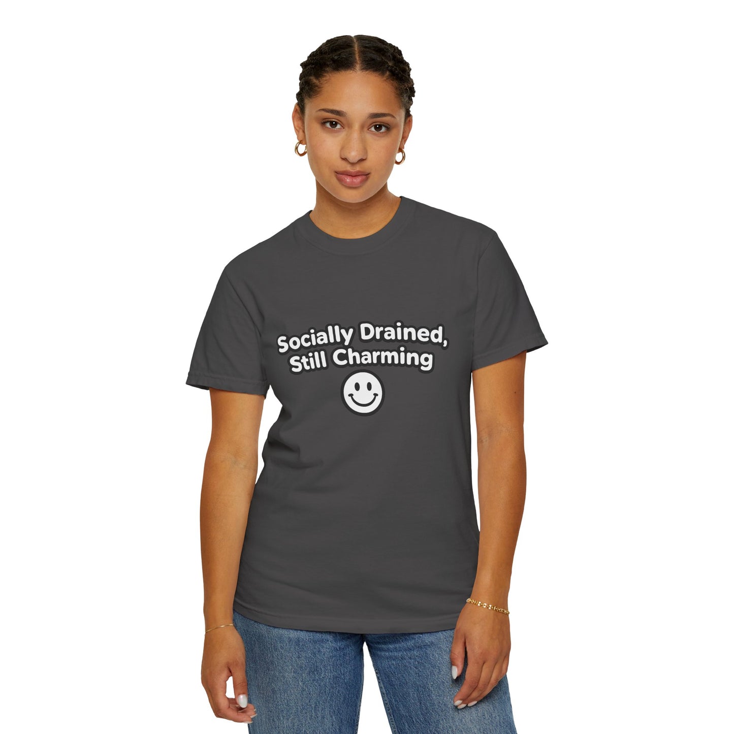 T-Shirt -Socially Drained, Still Charming