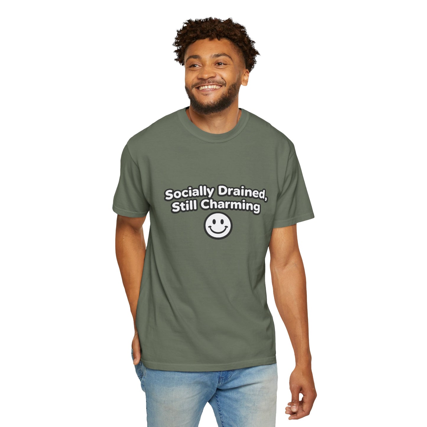 T-Shirt -Socially Drained, Still Charming