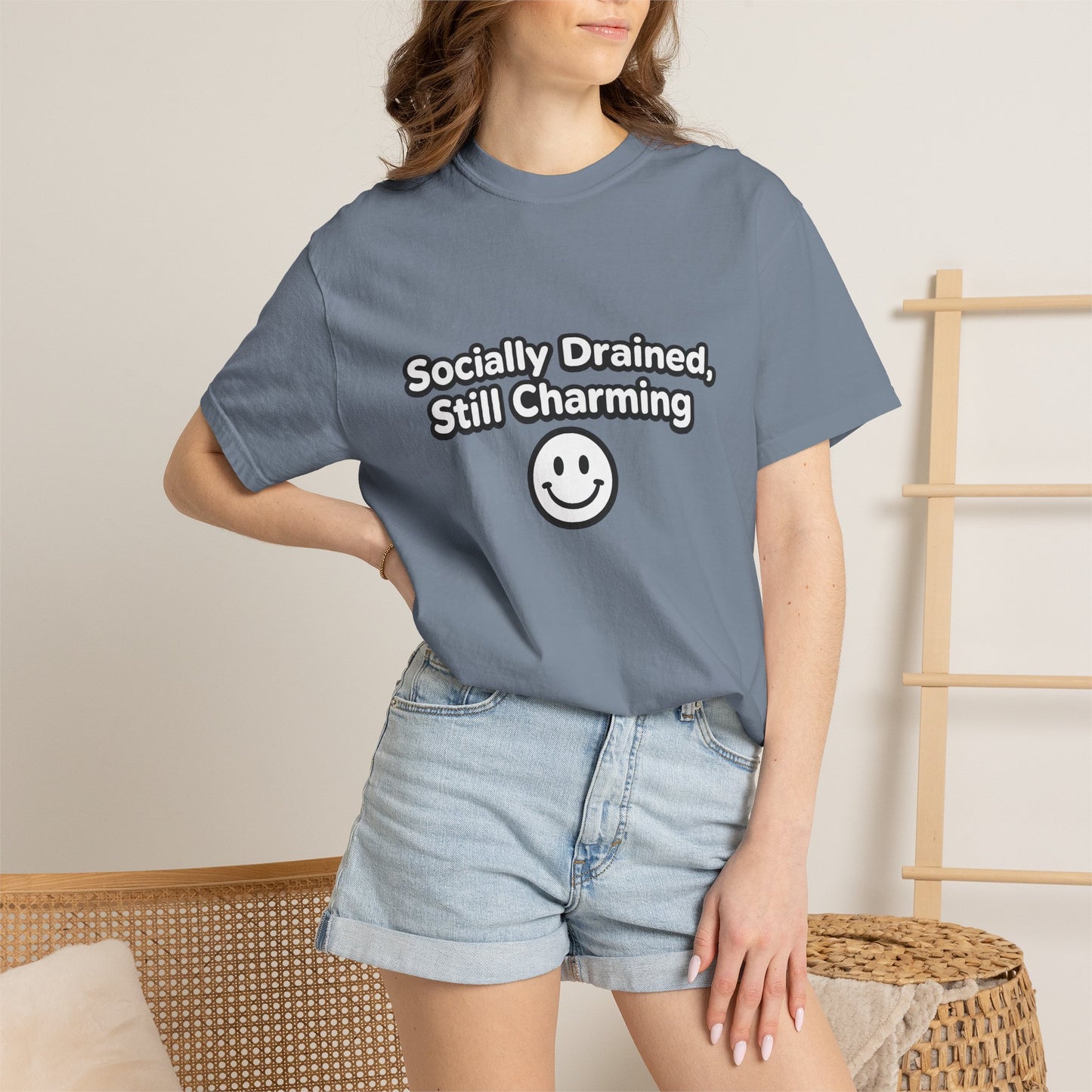 T-Shirt -Socially Drained, Still Charming