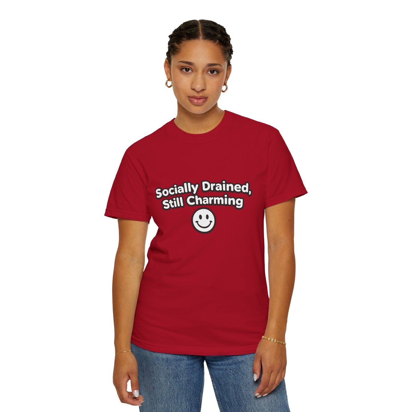 T-Shirt -Socially Drained, Still Charming