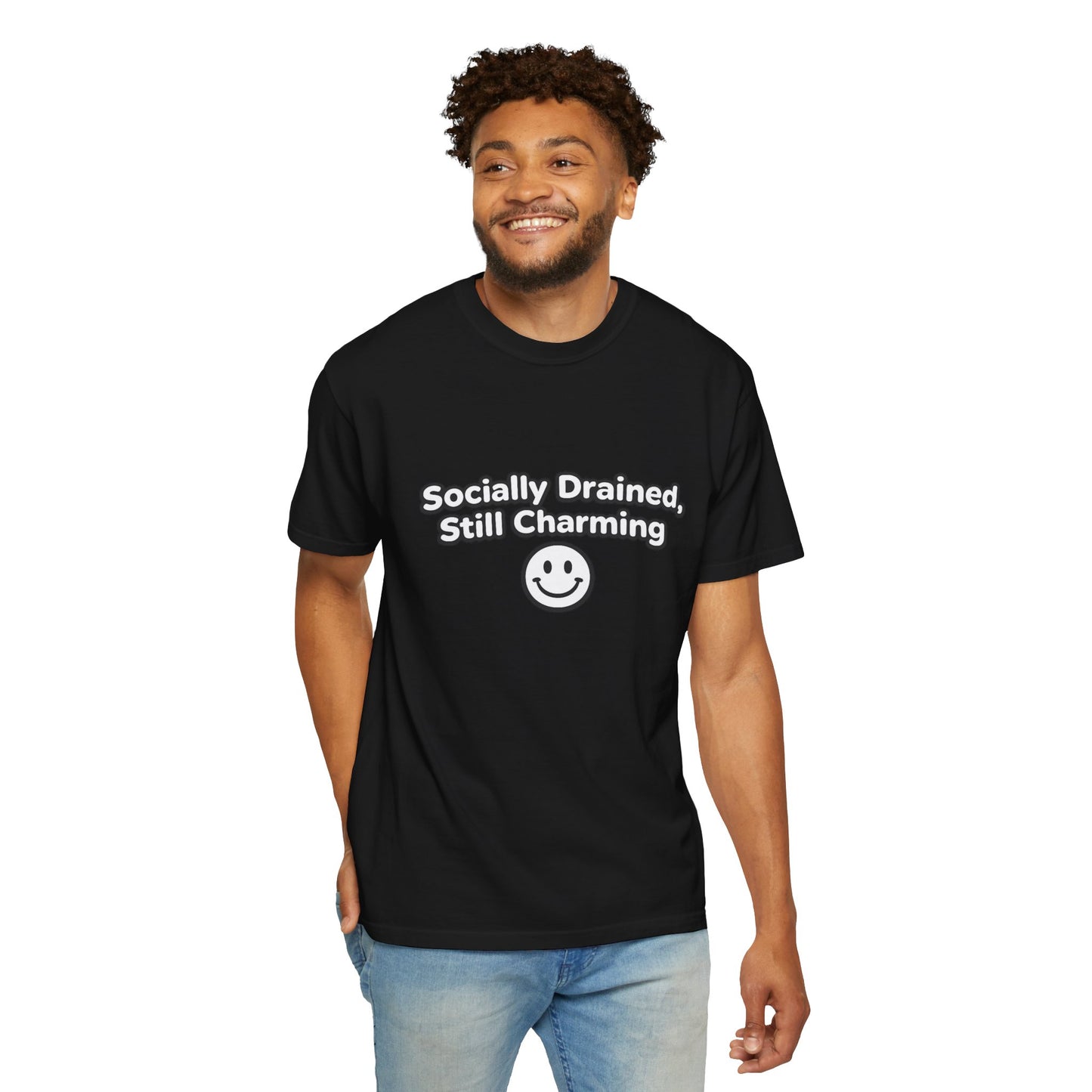 T-Shirt -Socially Drained, Still Charming