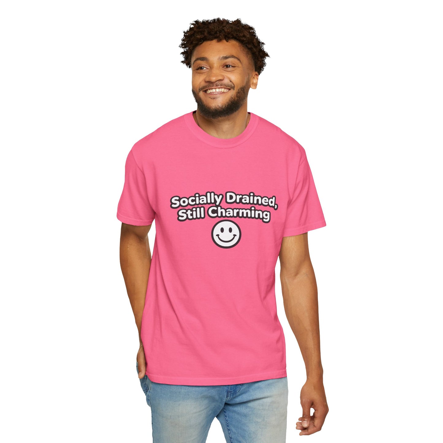 T-Shirt -Socially Drained, Still Charming