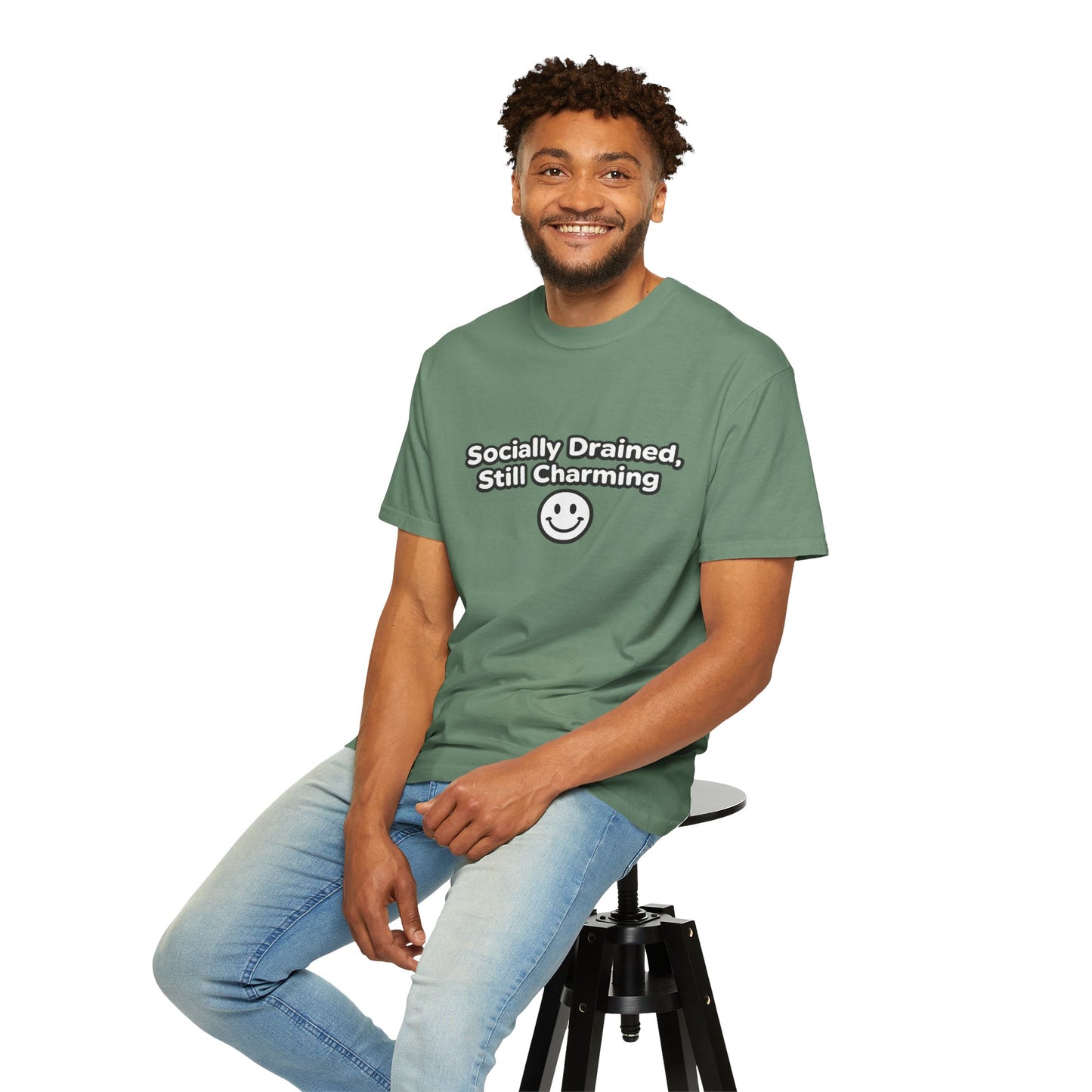 T-Shirt -Socially Drained, Still Charming