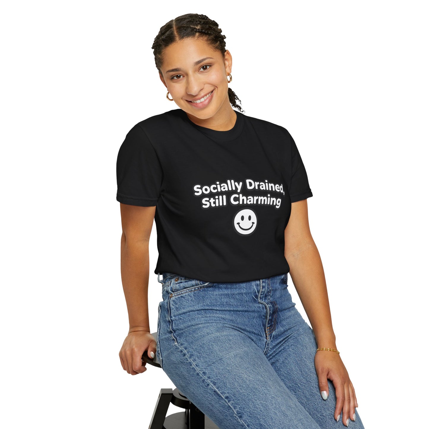 T-Shirt -Socially Drained, Still Charming