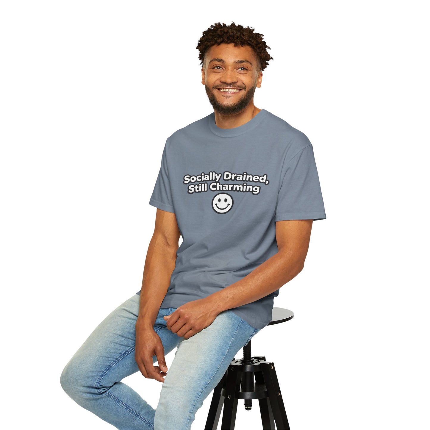 T-Shirt -Socially Drained, Still Charming