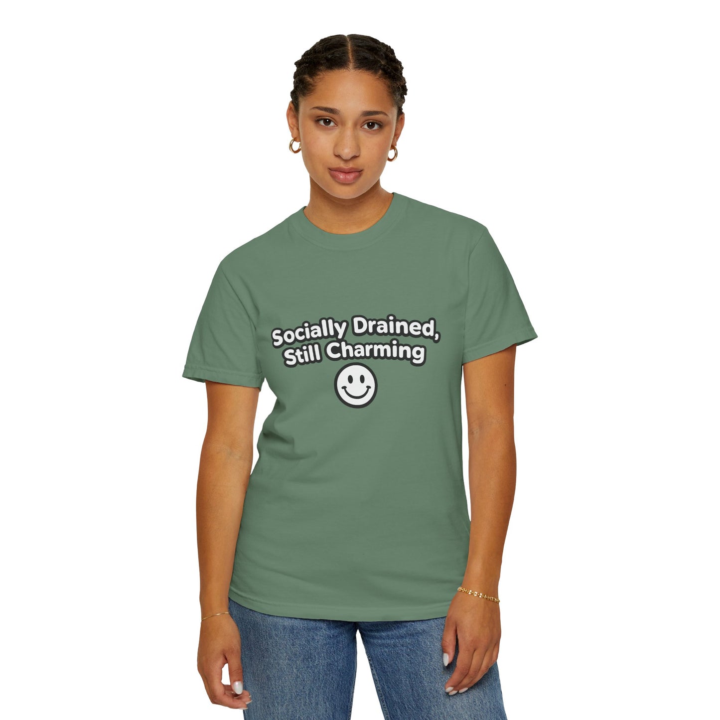 T-Shirt -Socially Drained, Still Charming