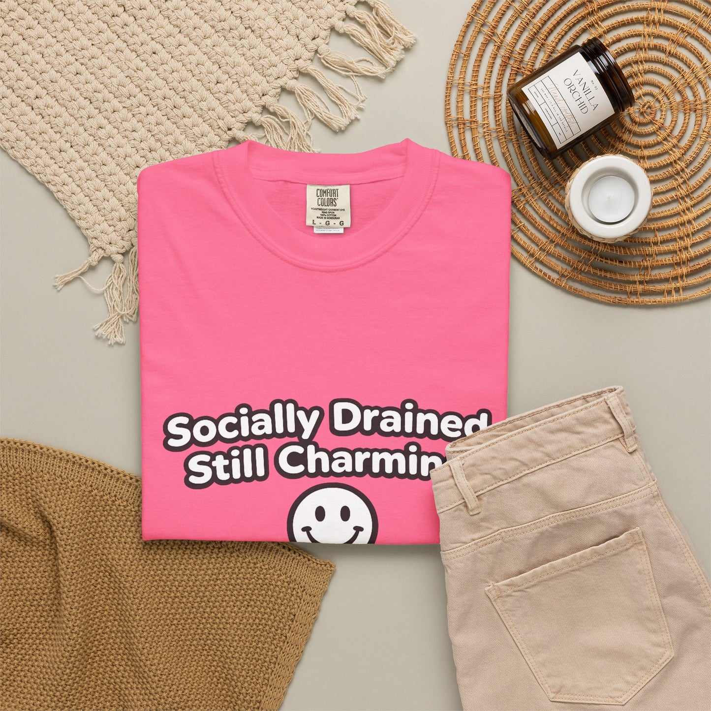 T-Shirt -Socially Drained, Still Charming