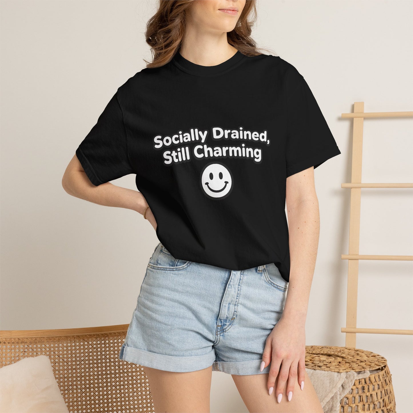 T-Shirt -Socially Drained, Still Charming