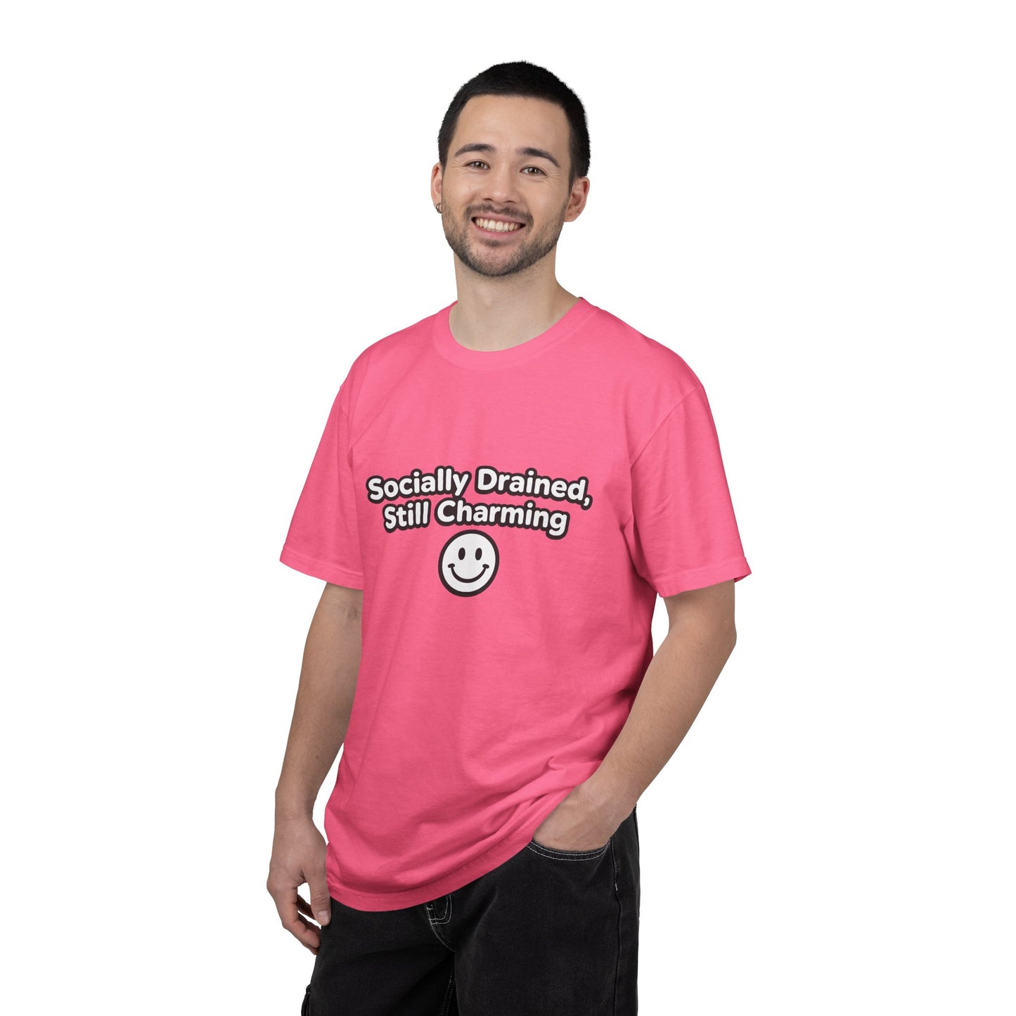 T-Shirt -Socially Drained, Still Charming