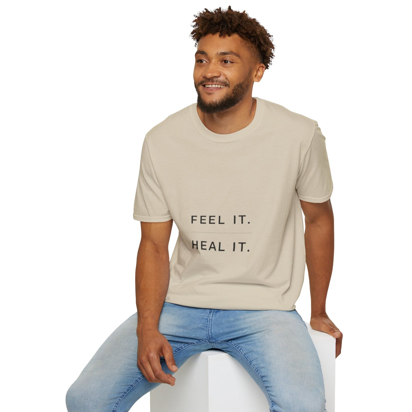 Feel It. Heal It T-Shirt – Mental Health Quote Tee, Minimalist Therapy Shirt,