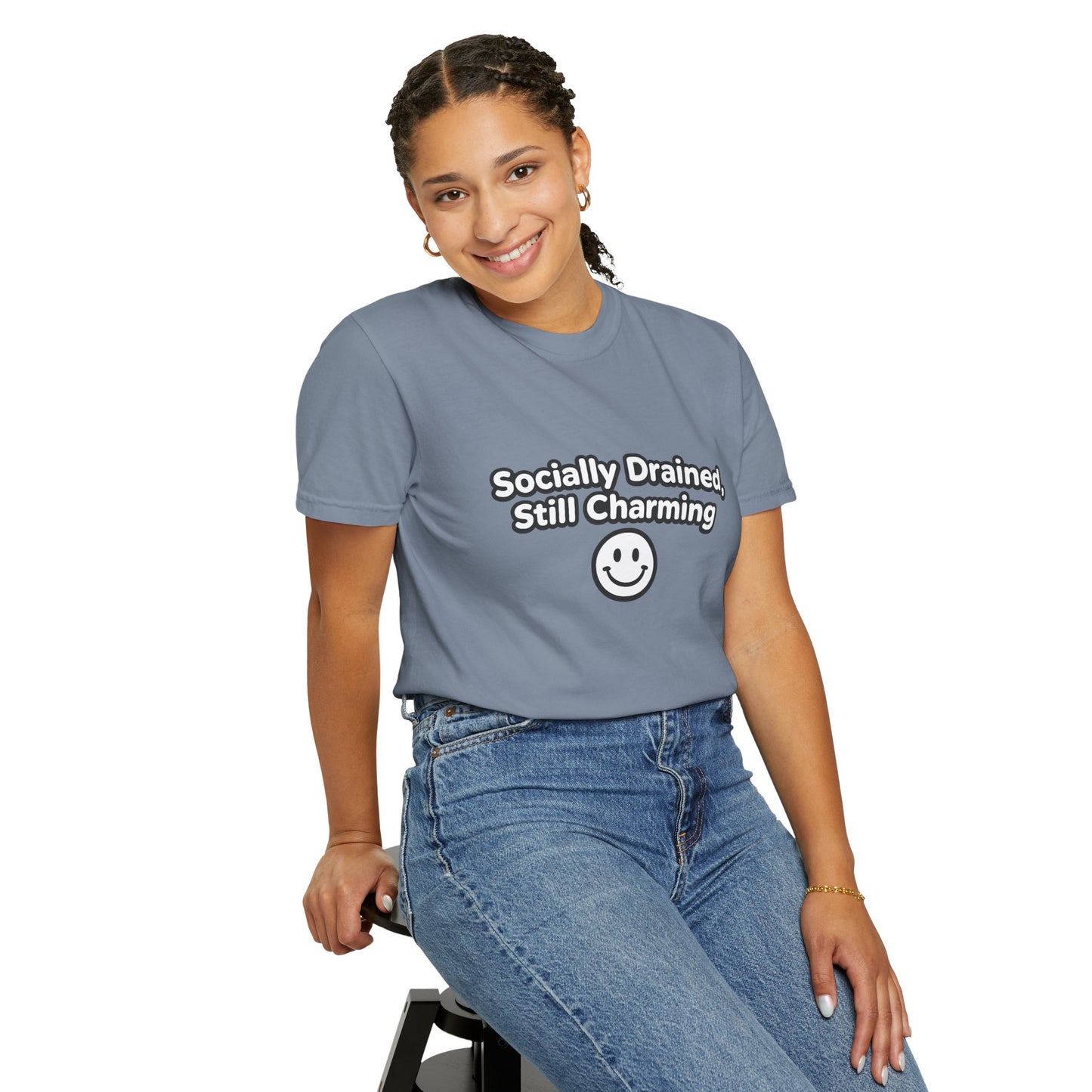 T-Shirt -Socially Drained, Still Charming