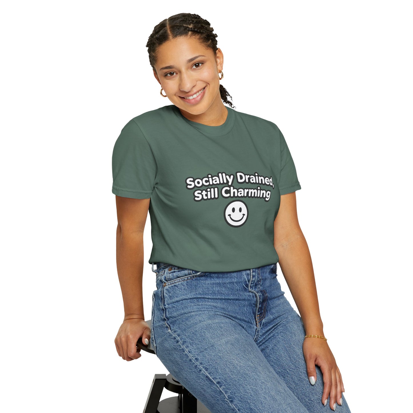 T-Shirt -Socially Drained, Still Charming