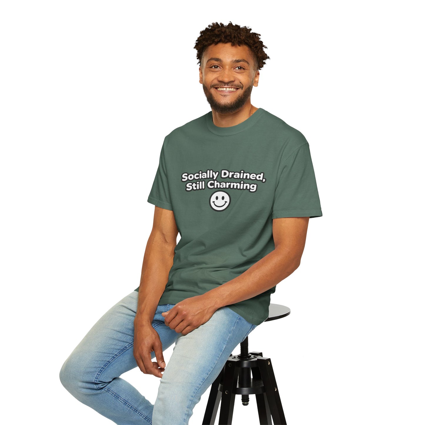 T-Shirt -Socially Drained, Still Charming