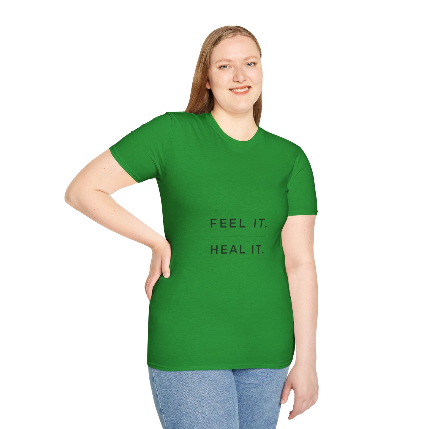 Feel It. Heal It T-Shirt – Mental Health Quote Tee, Minimalist Therapy Shirt,