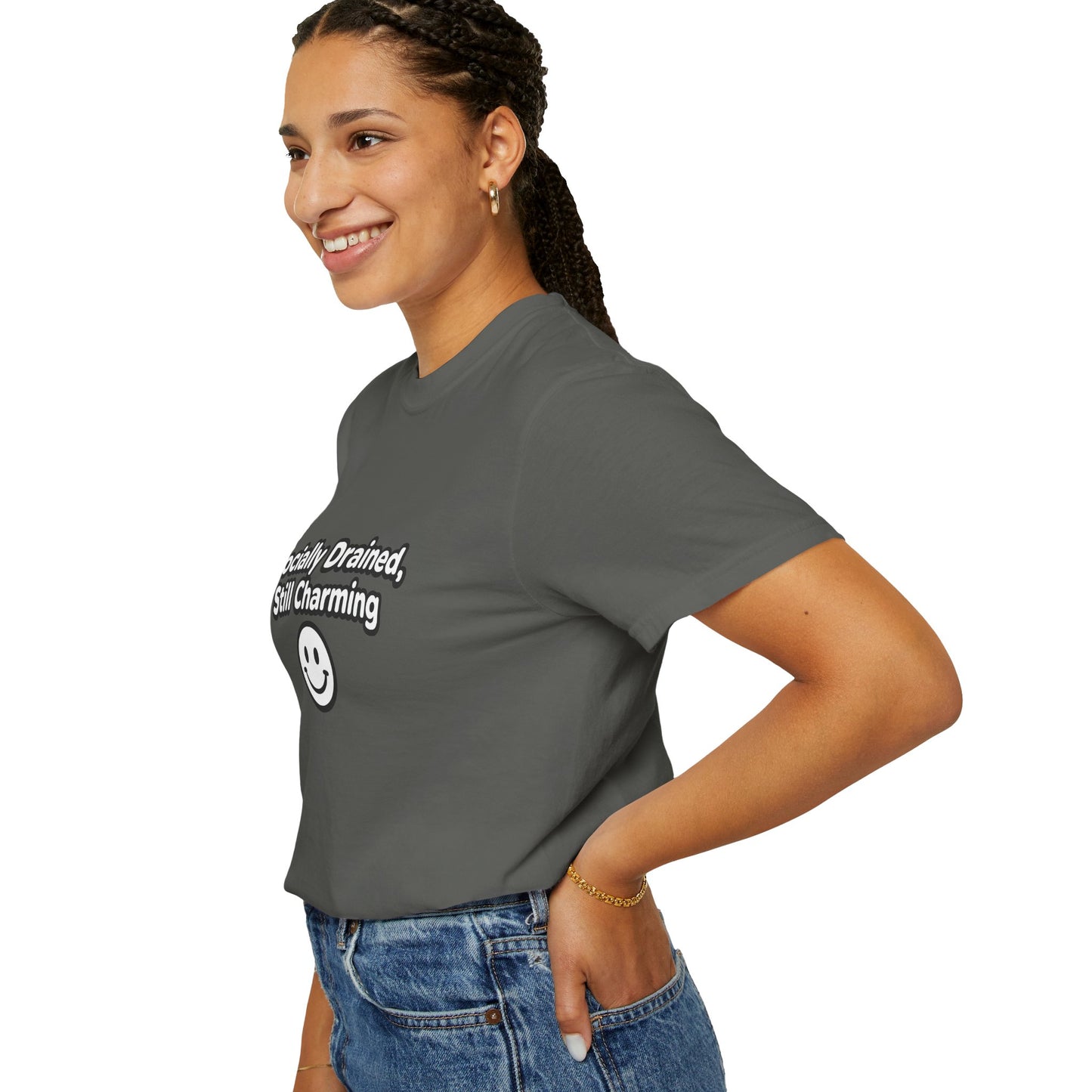 T-Shirt -Socially Drained, Still Charming