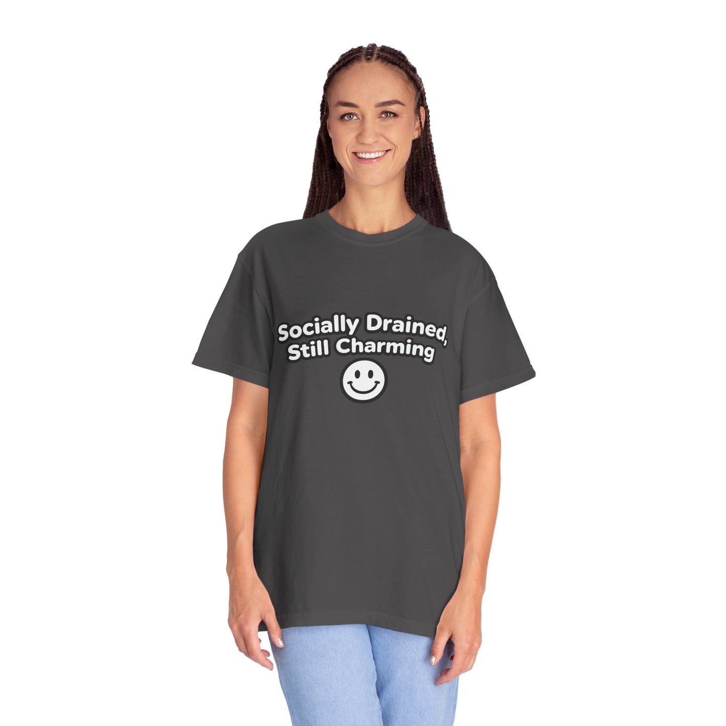 T-Shirt -Socially Drained, Still Charming