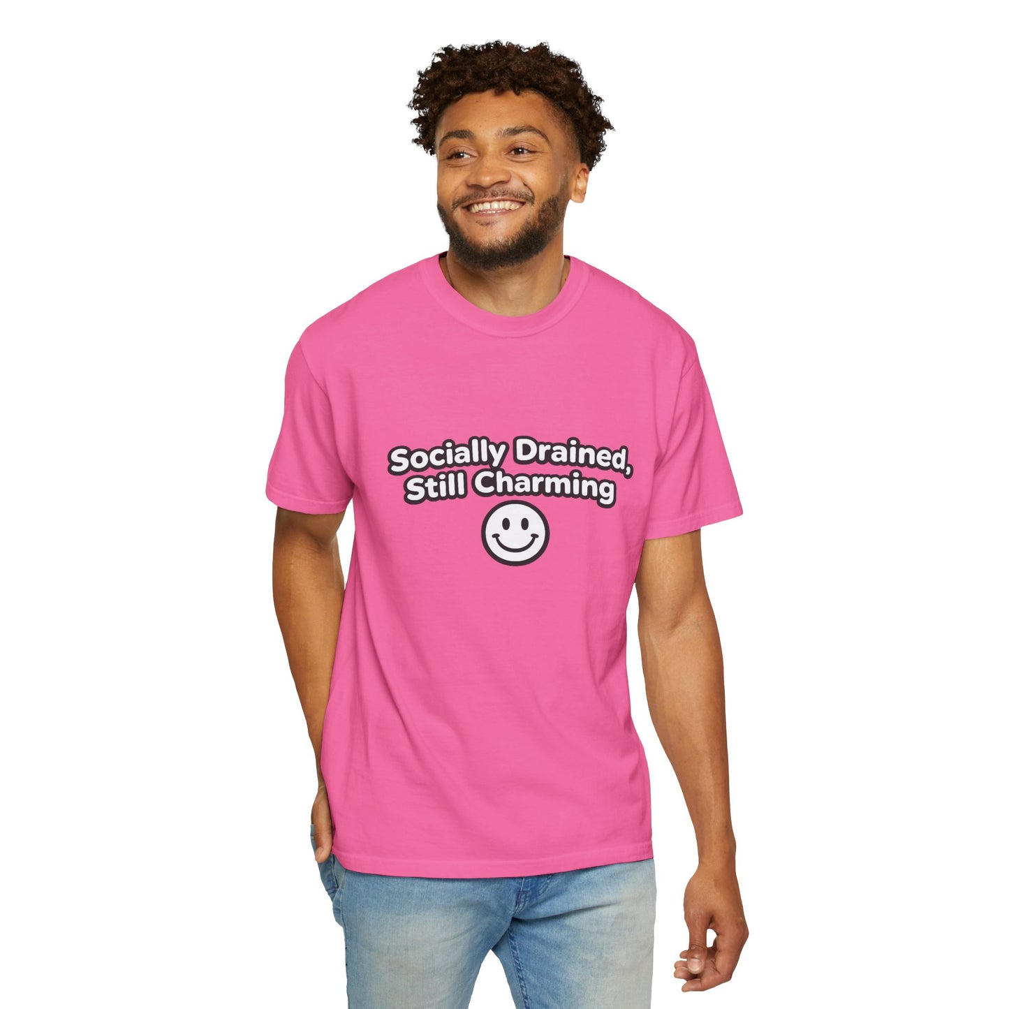 T-Shirt -Socially Drained, Still Charming