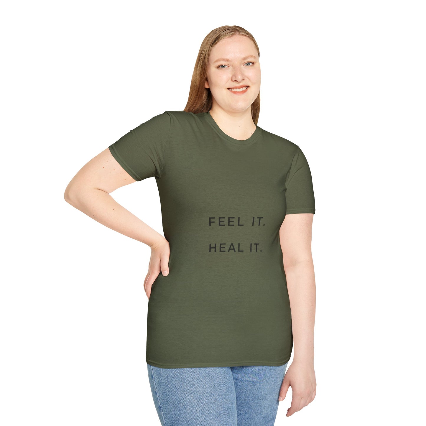 Feel It. Heal It T-Shirt – Mental Health Quote Tee, Minimalist Therapy Shirt,