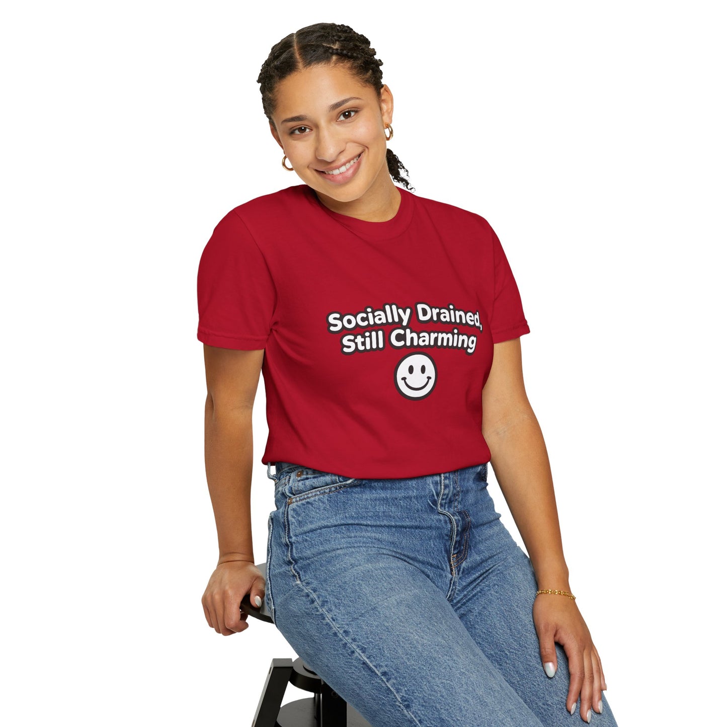 T-Shirt -Socially Drained, Still Charming