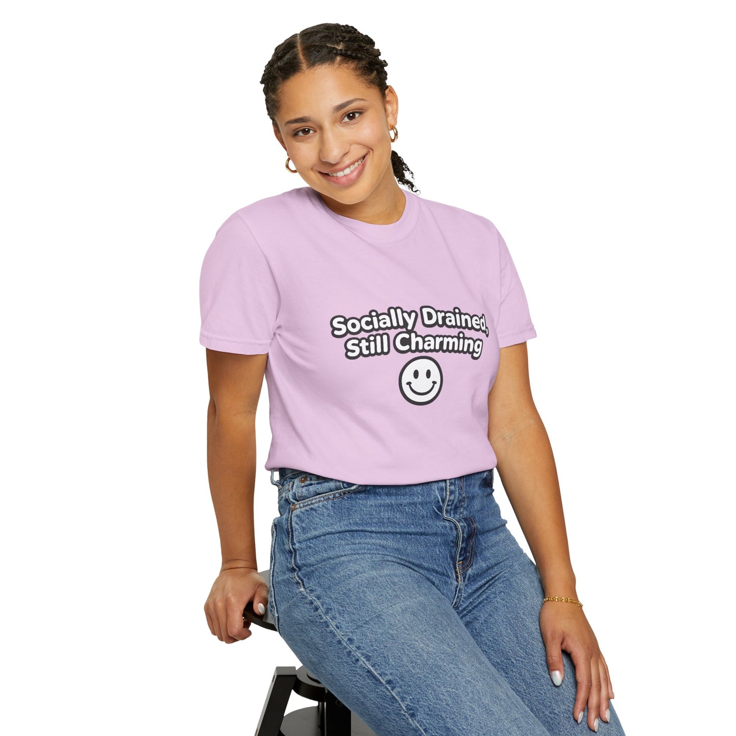 T-Shirt -Socially Drained, Still Charming