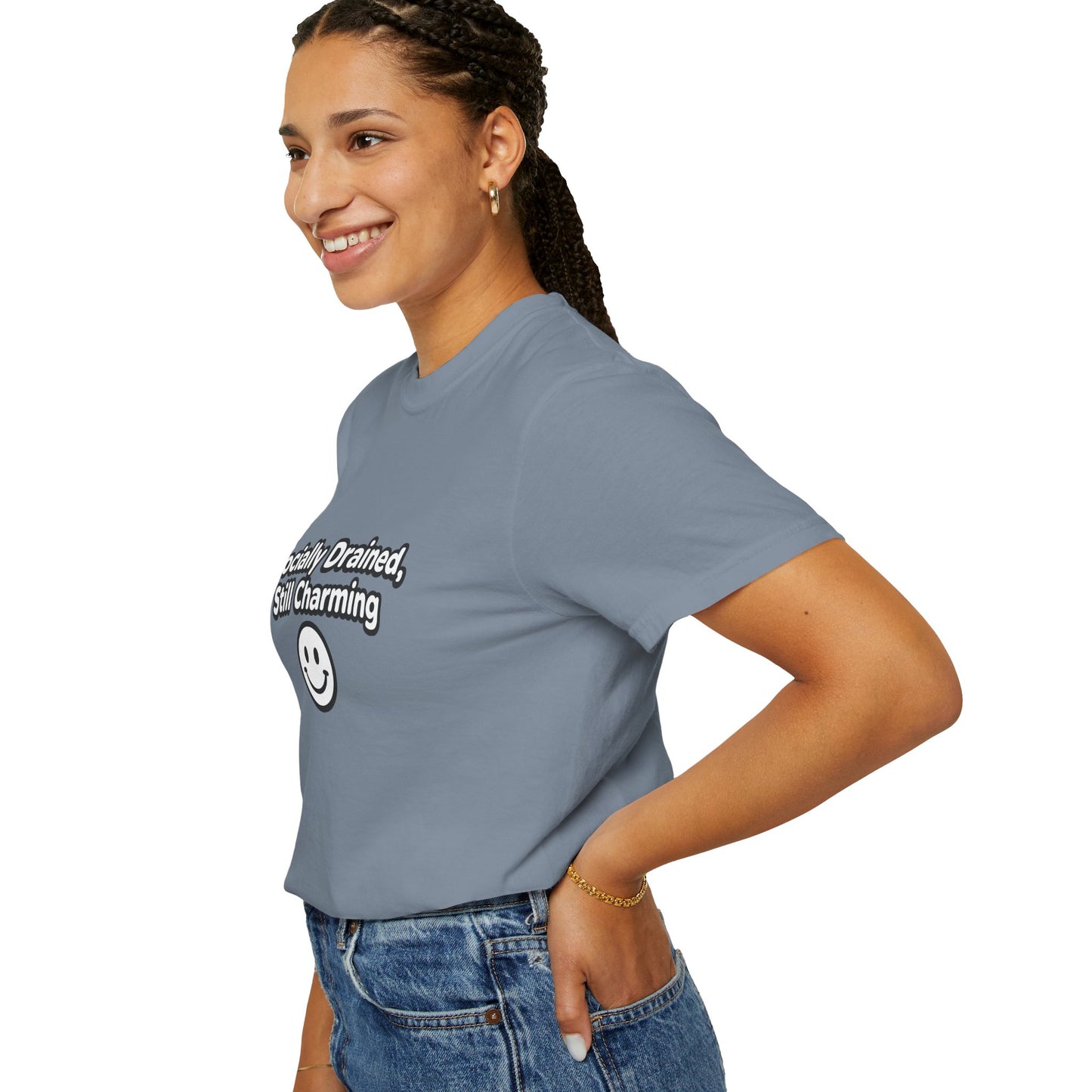 T-Shirt -Socially Drained, Still Charming